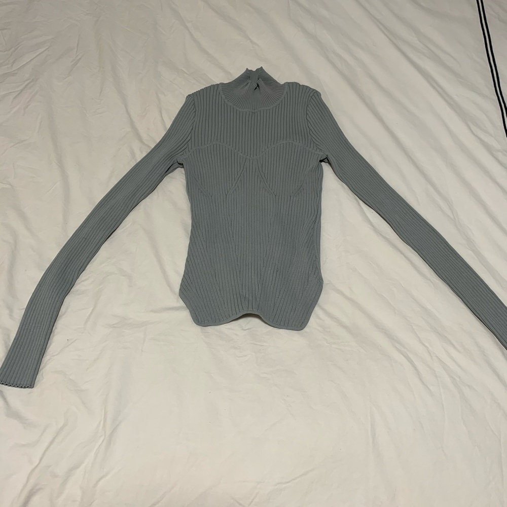 Zara corset pale blue turtle neck sweater S